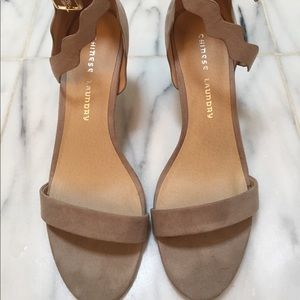 Chinese Laundry Micro Suede Taupe heels